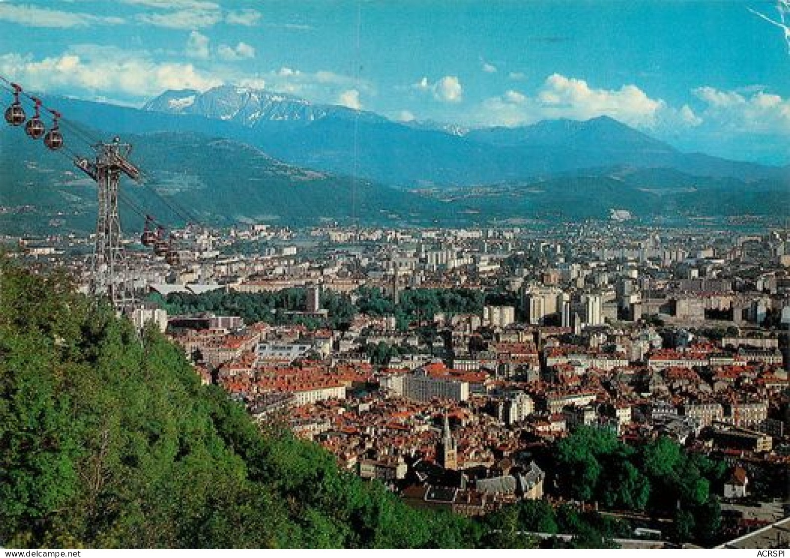 GRENOBLE Panorama Sur La Ville Et Téléphérique De La Bastille   1   (scan Recto-verso)MA2010Bis - Grenoble