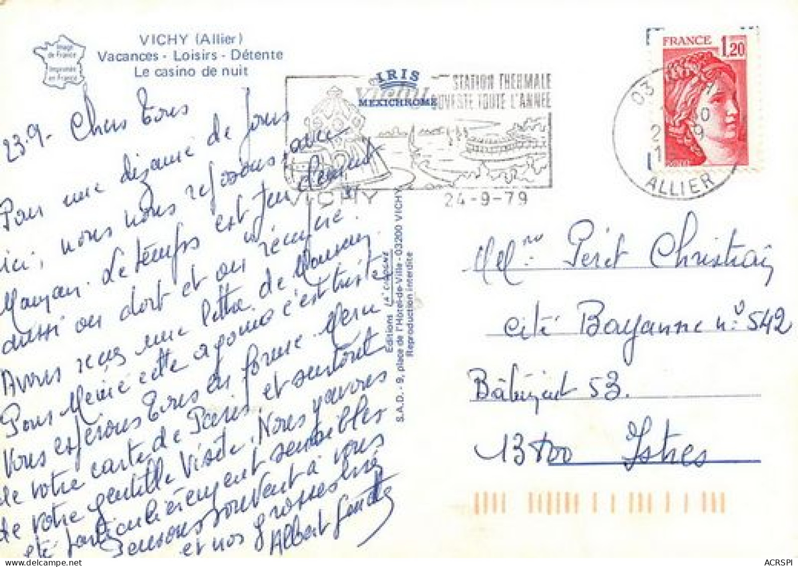 VICHY DE NUIT  11  (scan Recto-verso)MA2006Ter - Vichy