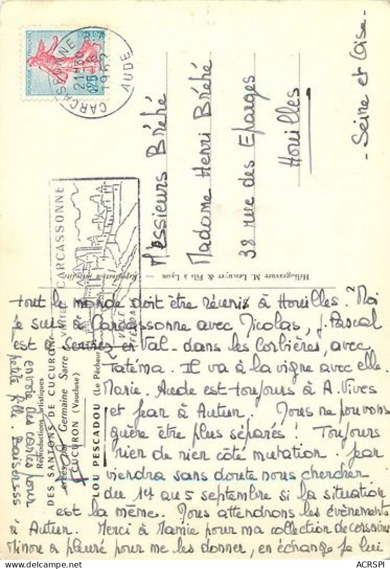 CUCURON  Santons De Germaine SARRE  Lou Pescadou Le Pecheur  6  (scan Recto-verso)MA2006Bis - Carpentras