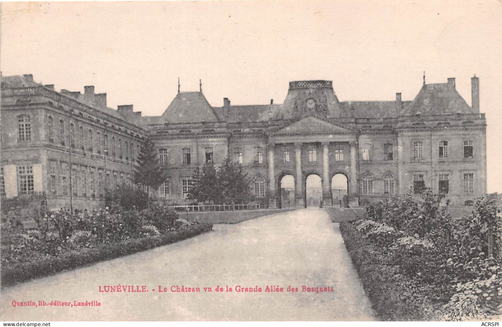 LUNEVILLE Le Chateau Vu De La Grande Allee Des Bosquets 9(scan Recto-verso) MA2003 - Luneville