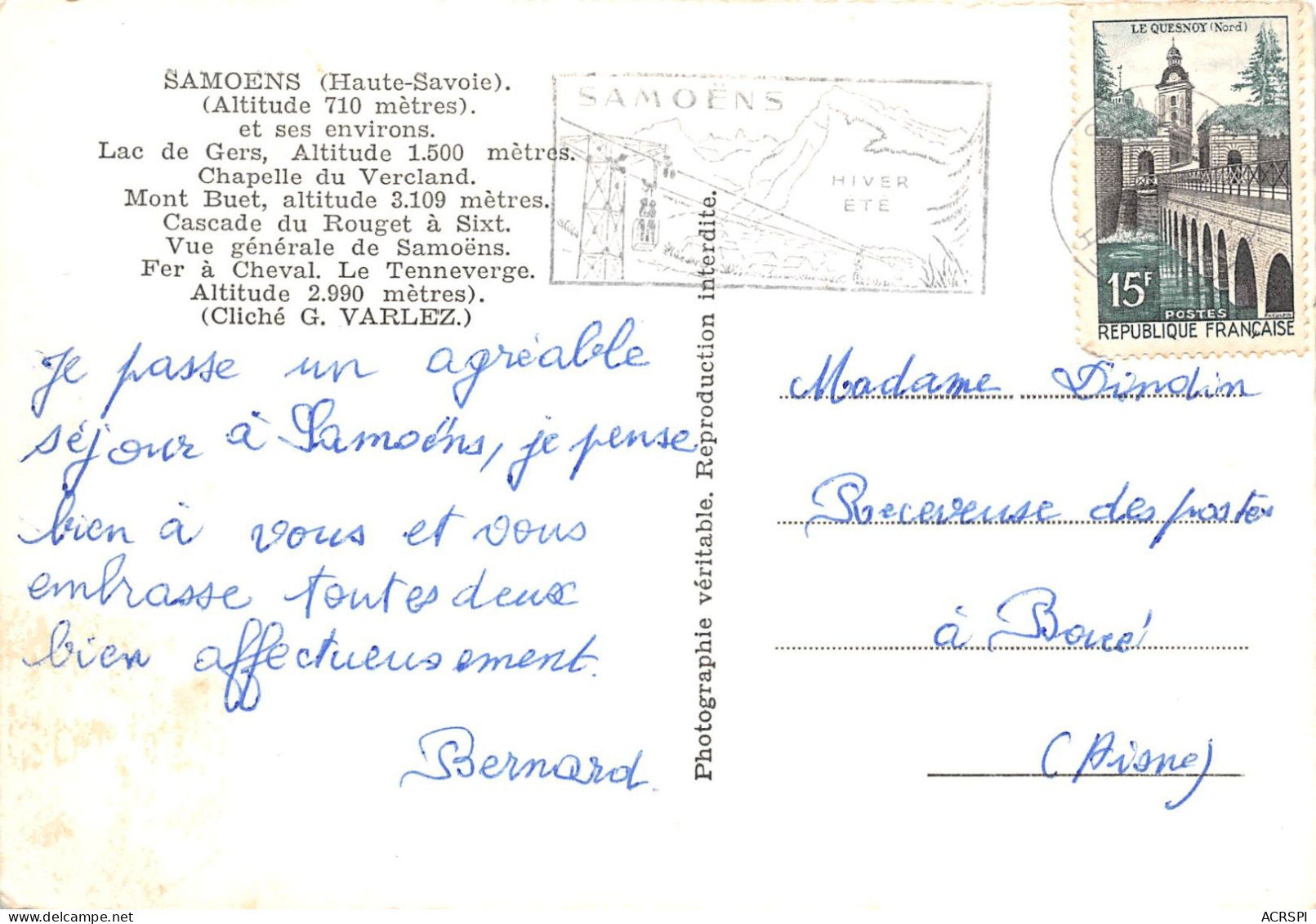 SAMOENS Et Ses Environs Lac De Gers Chapelle Du Vercland 12(scan Recto-verso) MA2024 - Samoëns