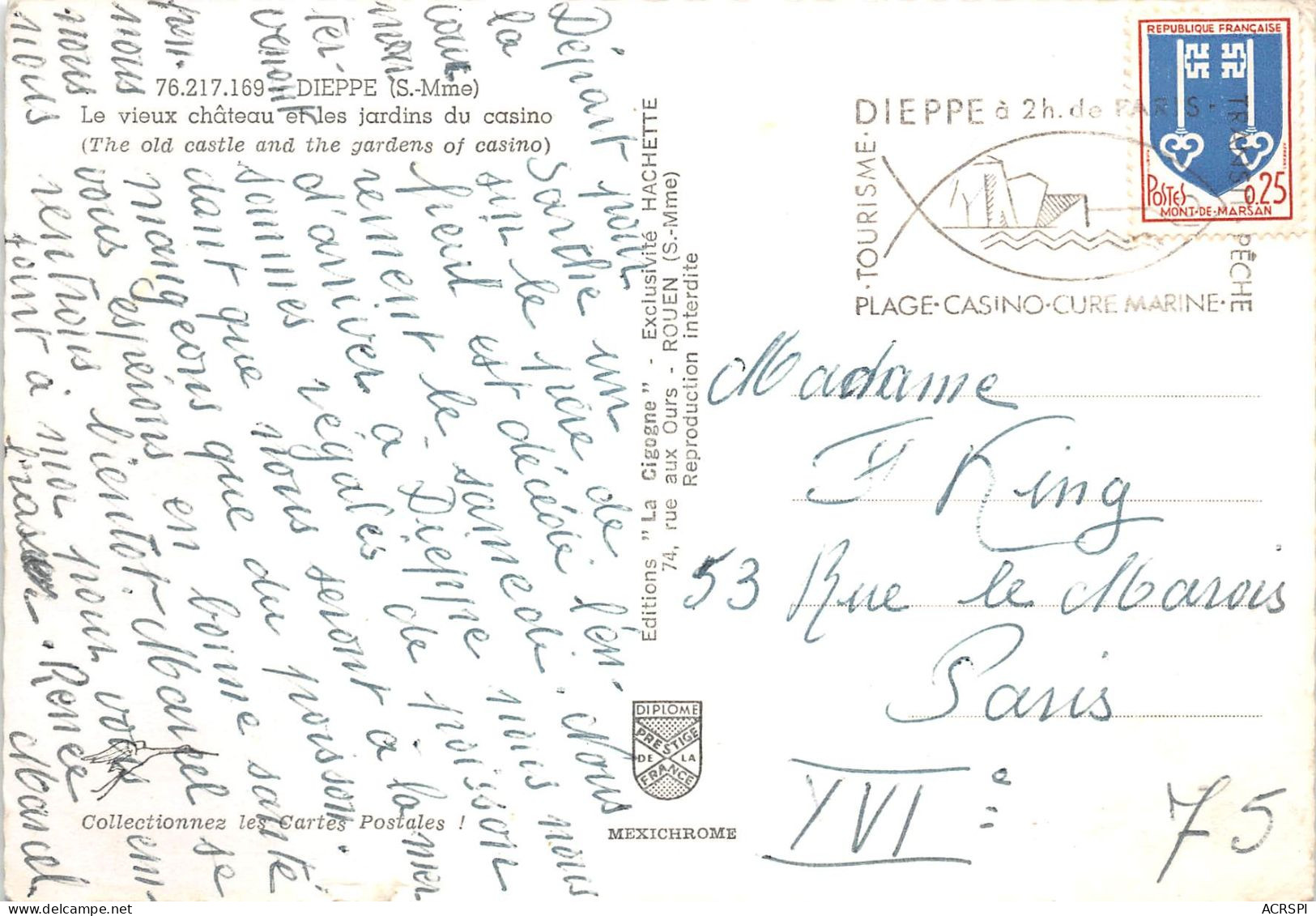 DIEPPE Le Vieux Chateau Et Les Jardins Du Casino 23(scan Recto-verso) MA2024 - Dieppe