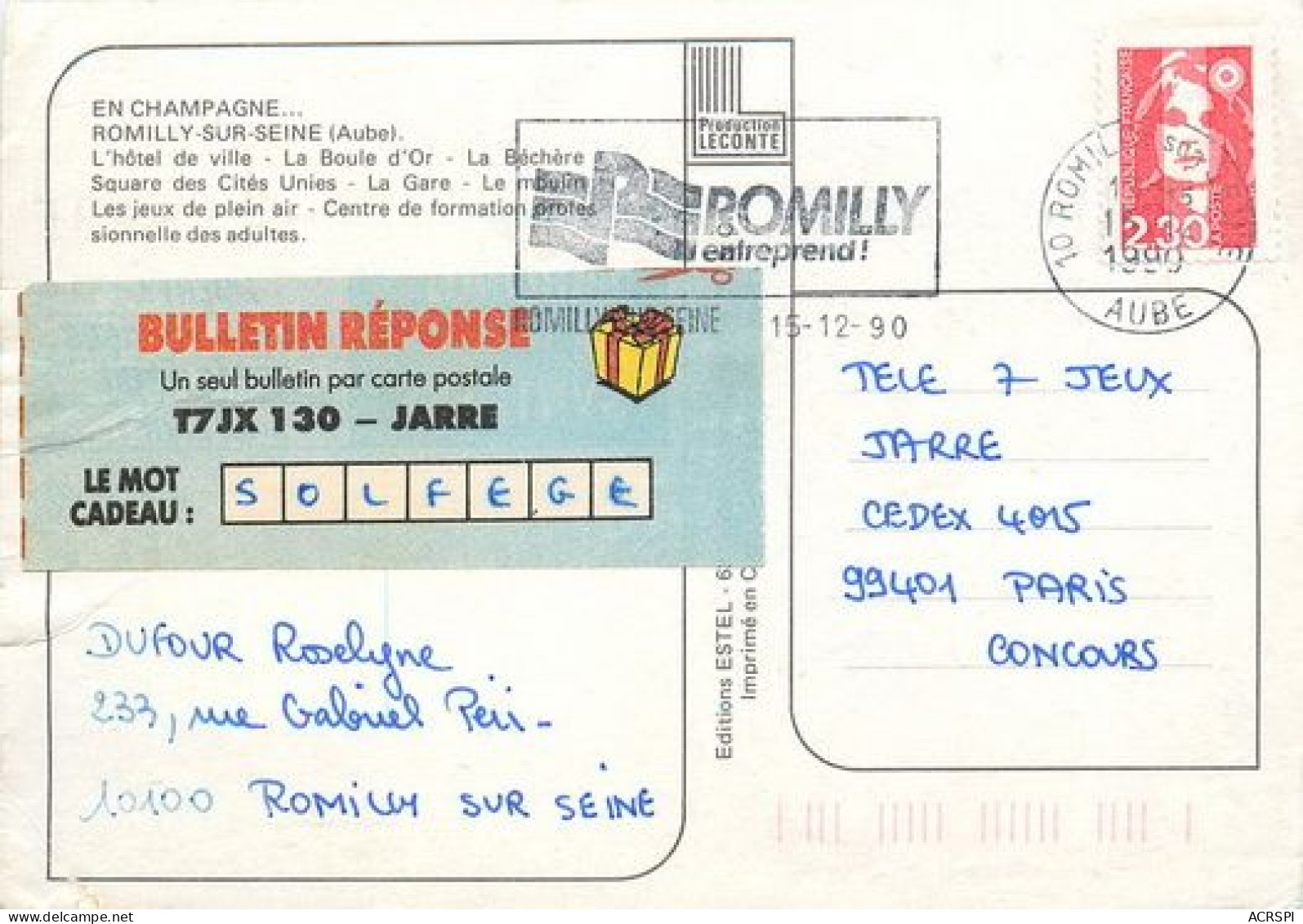 ROMILLY Sur Seine Les Chaussettes  8   (scan Recto-verso)MA2023Bis - Romilly-sur-Seine