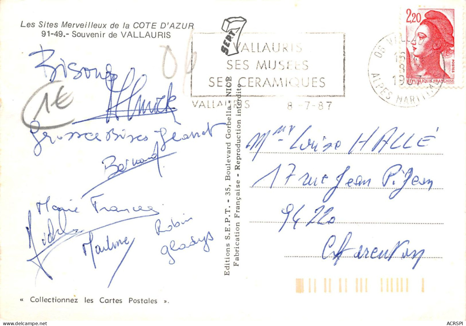 Souvenir De VALLAURIS 16(scan Recto-verso) MA2018 - Vallauris