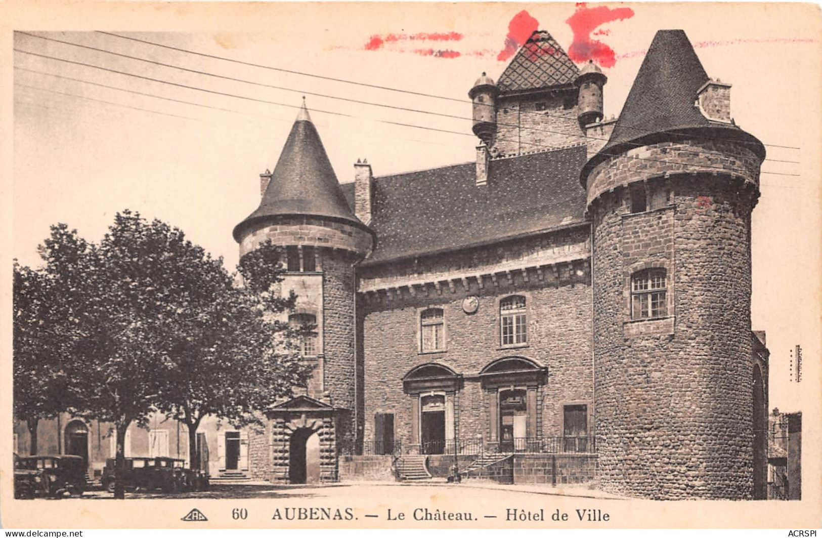 AUBENAS Le Chateau Hotel De Ville 13(scan Recto-verso) MA2015 - Aubenas