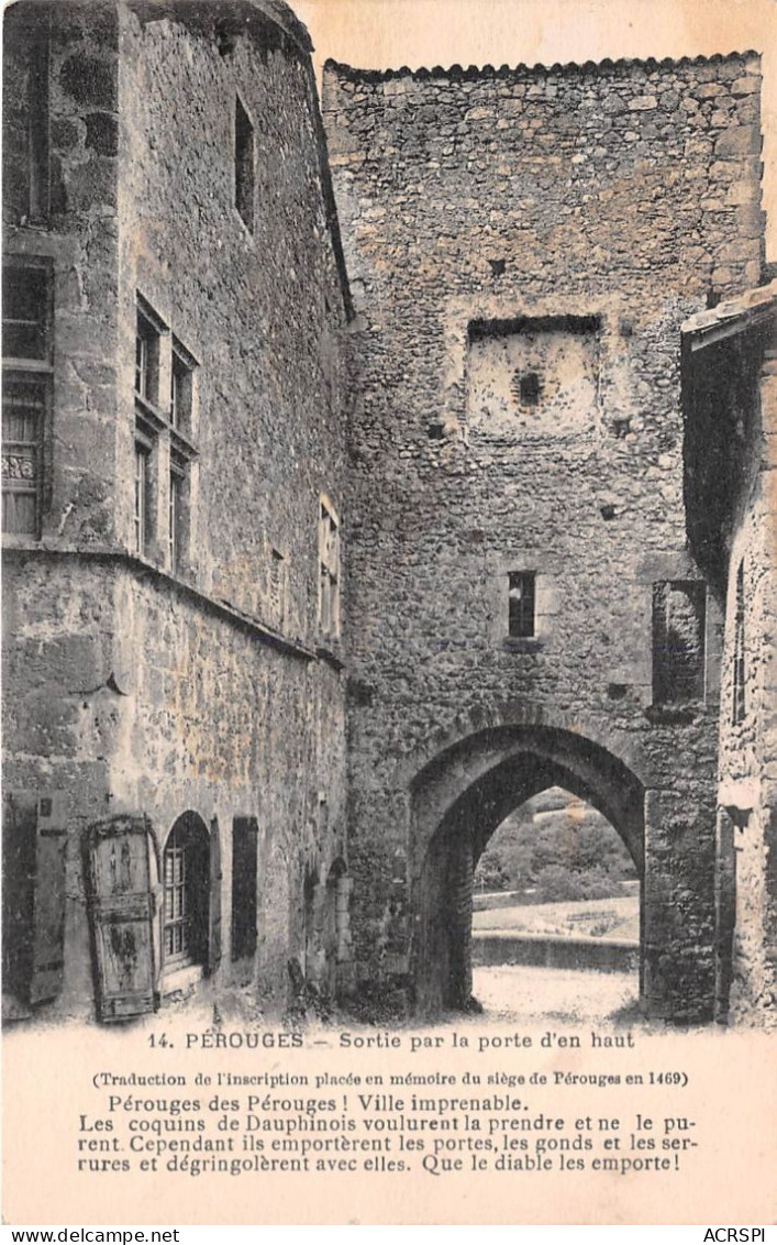 PEROUGES Sortie Par La Porte D En Haut 20(scan Recto-verso) MA2015 - Pérouges