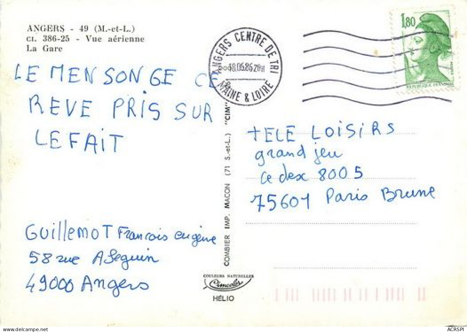 ANGERS La Gare  11  (scan Recto-verso)MA2034Ter - Angers