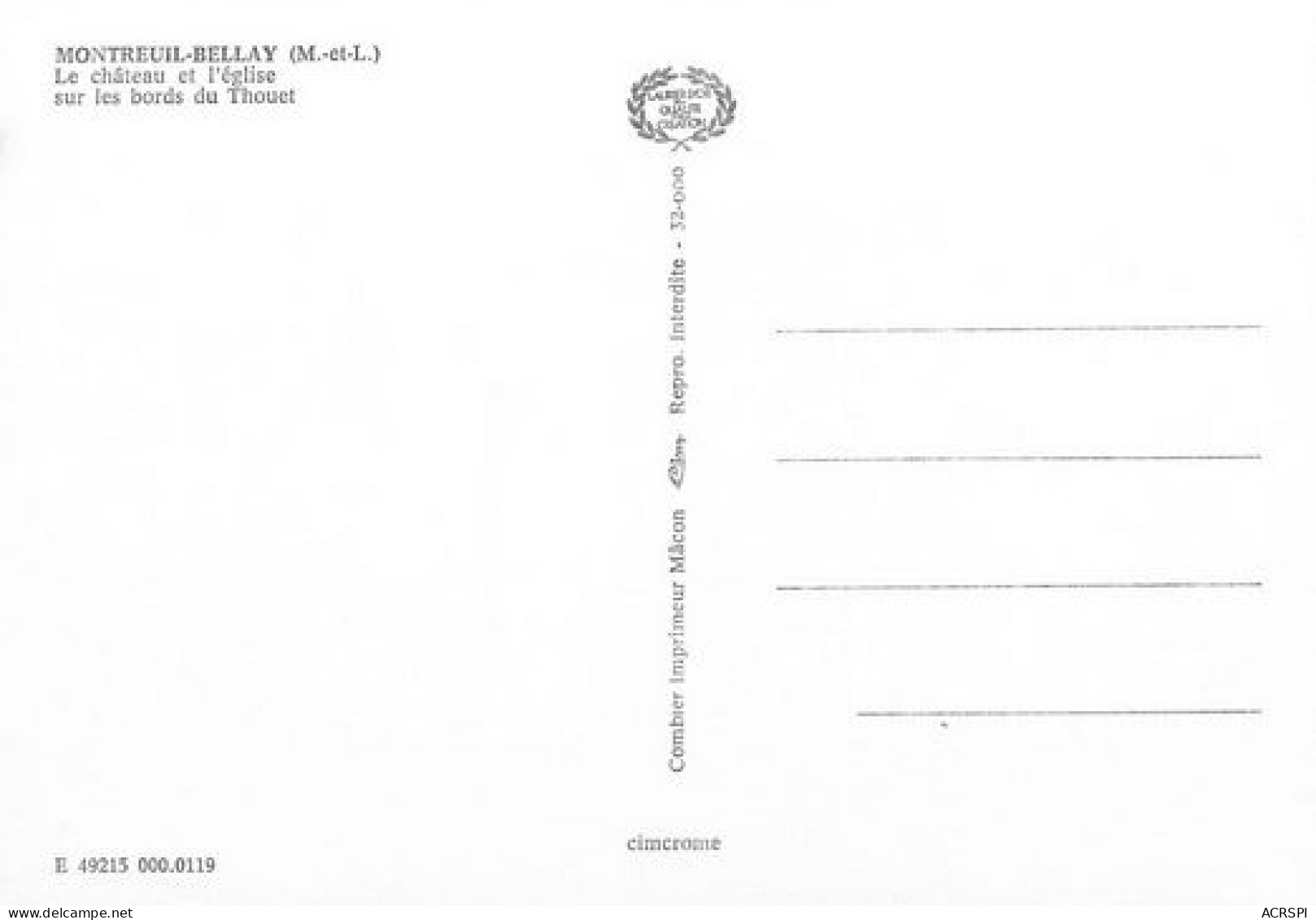 MONTREUIL BELLAY  Le Chateau Et L'église  9   (scan Recto-verso)MA2034Bis - Montreuil Bellay