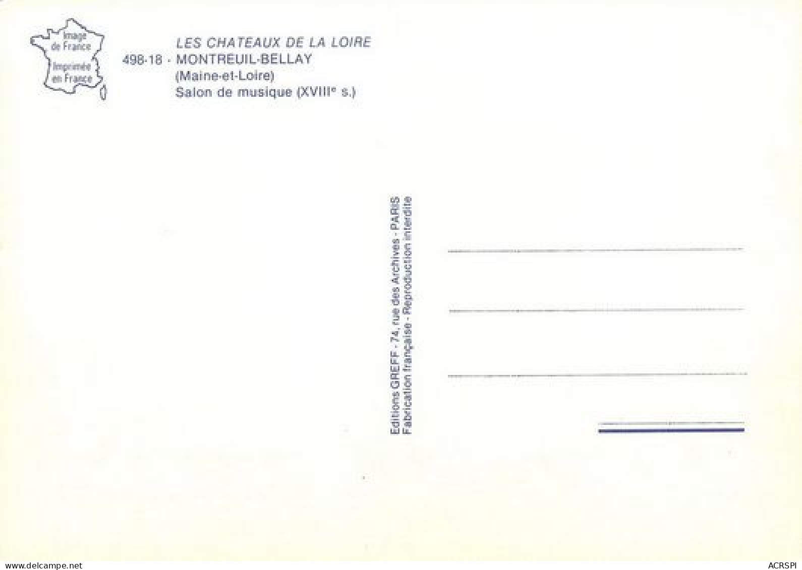 Montreuil-Bellay   Salon De Musique   5   (scan Recto-verso)MA2034Ter - Montreuil Bellay