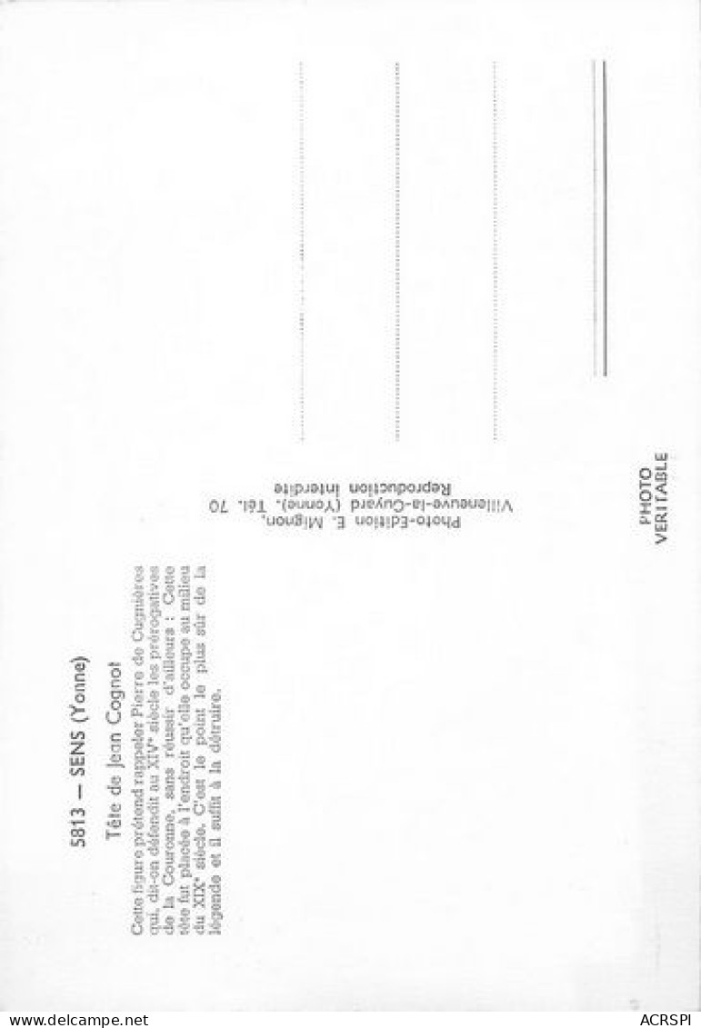 SENS  Tete De Jean Cognot   20   (scan Recto-verso)MA2032Bis - Sens