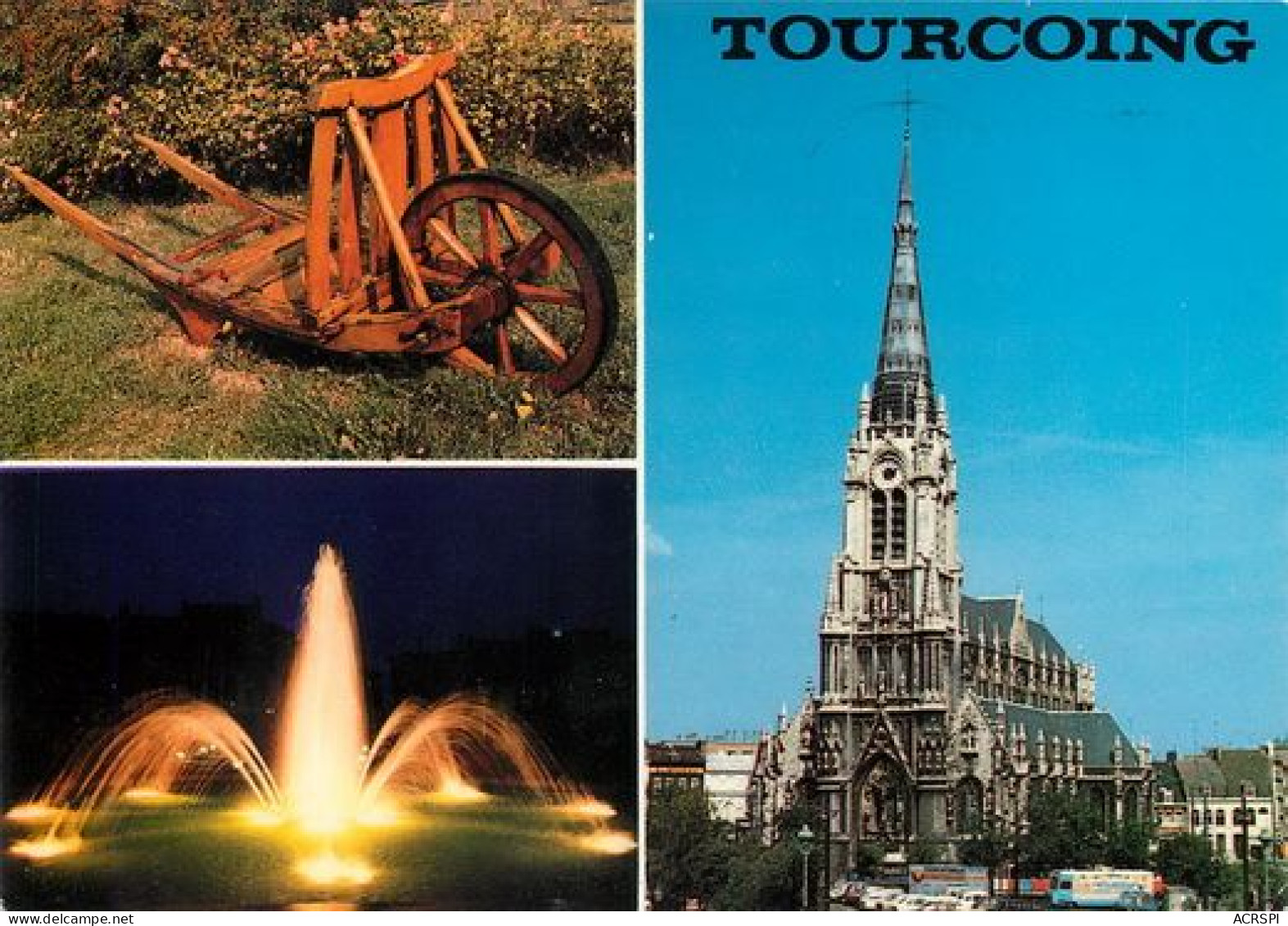 TOURCOING  Vibrouette Jet D'eau Eglise   33 (scan Recto-verso)MA2028Ter - Tourcoing