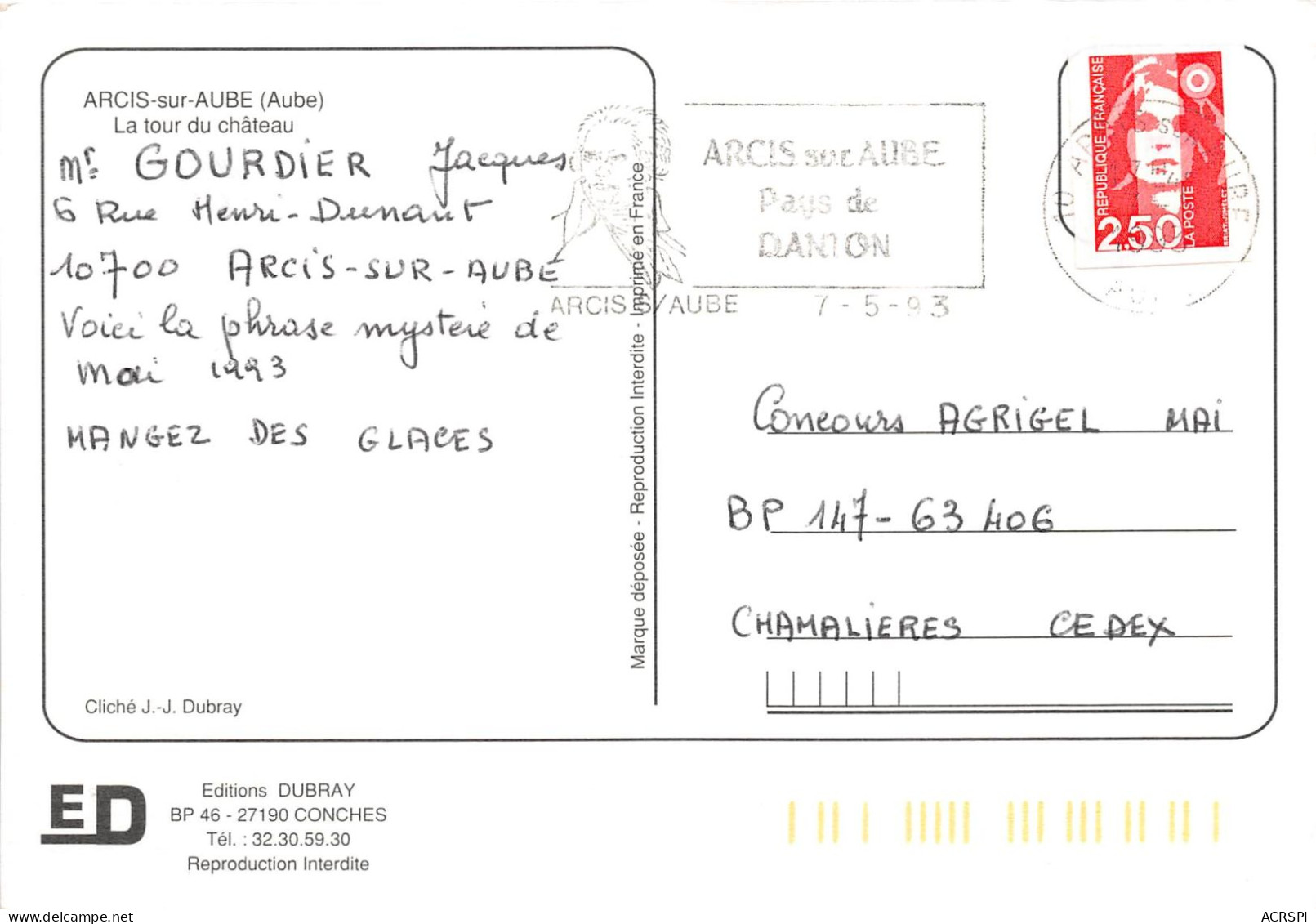 ARCIS SUR AUBE La Tour Du Chateau 23(scan Recto-verso) MA2028 - Arcis Sur Aube