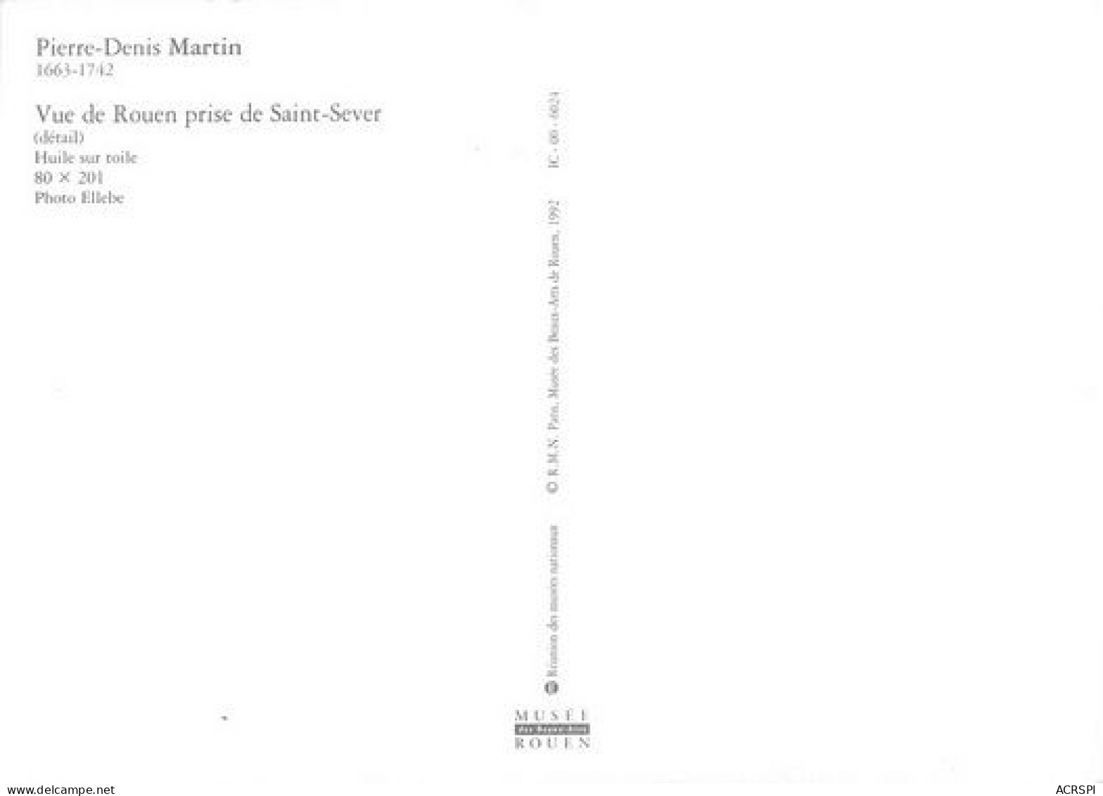 ROUEN  Vue Prise De Saint Sever  Par Pierre Denis MARTIN  12   (scan Recto-verso)MA2046Ter - Rouen