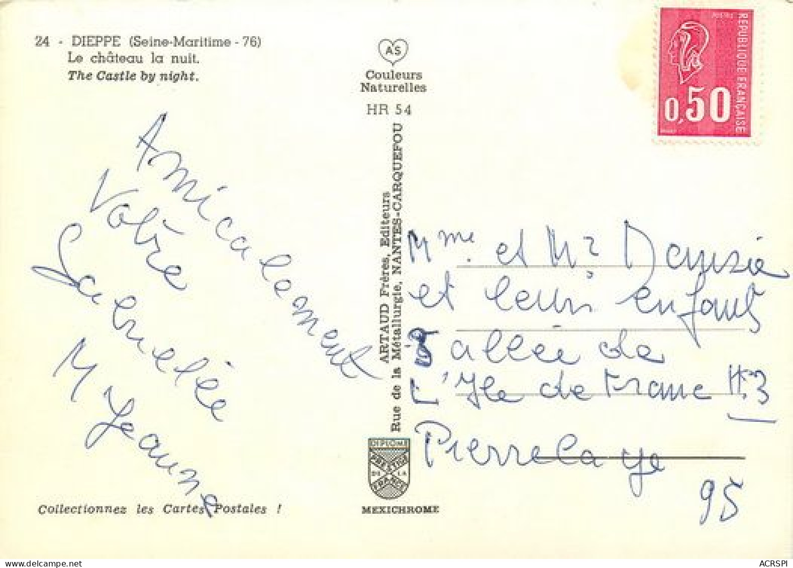 DIEPPE  Le Chateau La Nuit  8   (scan Recto-verso)MA2046Ter - Dieppe