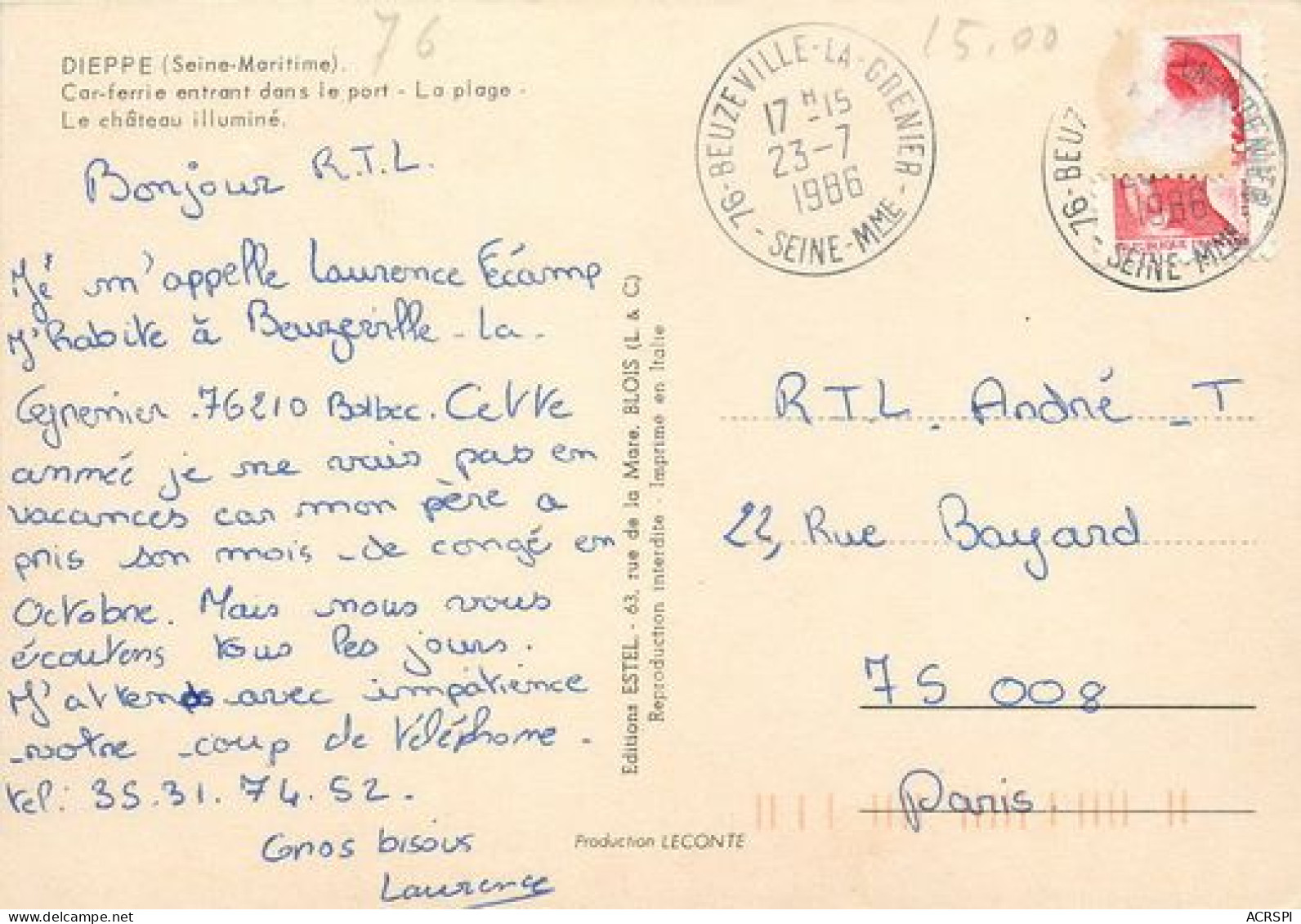 DIEPPE   Multivue  Car Ferry Sealink  5   (scan Recto-verso)MA2046Ter - Dieppe