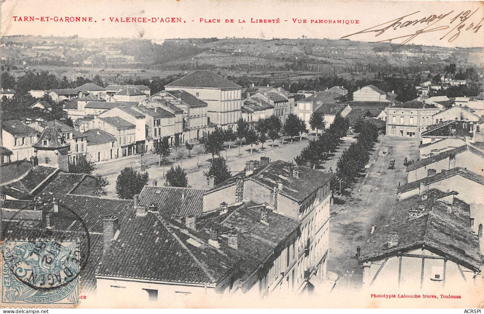 VALENCE D AGEN Place De La Liberte Vue Panoramique 14(scan Recto-verso) MA2043 - Valence
