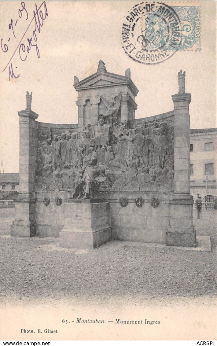 MONTAUBAN Monument Ingres 3(scan Recto-verso) MA2042 - Montauban