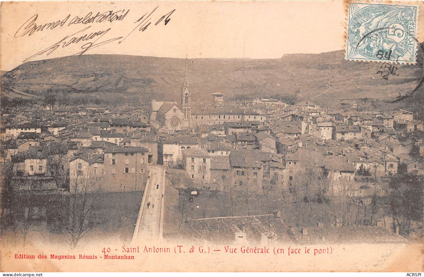 SAINT ANTONIN Vue Generale En Face Le Port 27(scan Recto-verso) MA2043 - Saint Antonin Noble Val