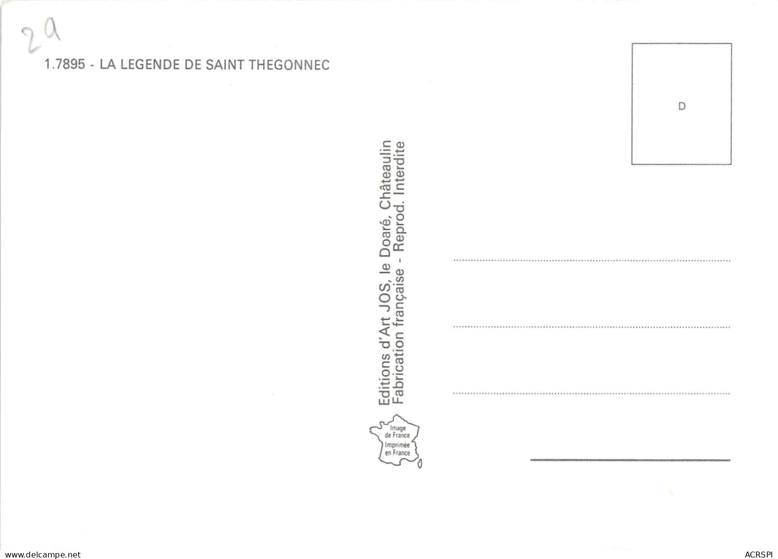 LA LEGENDE DE ST THEGONNEC 3(scan Recto-verso) MA2039 - Saint-Thégonnec