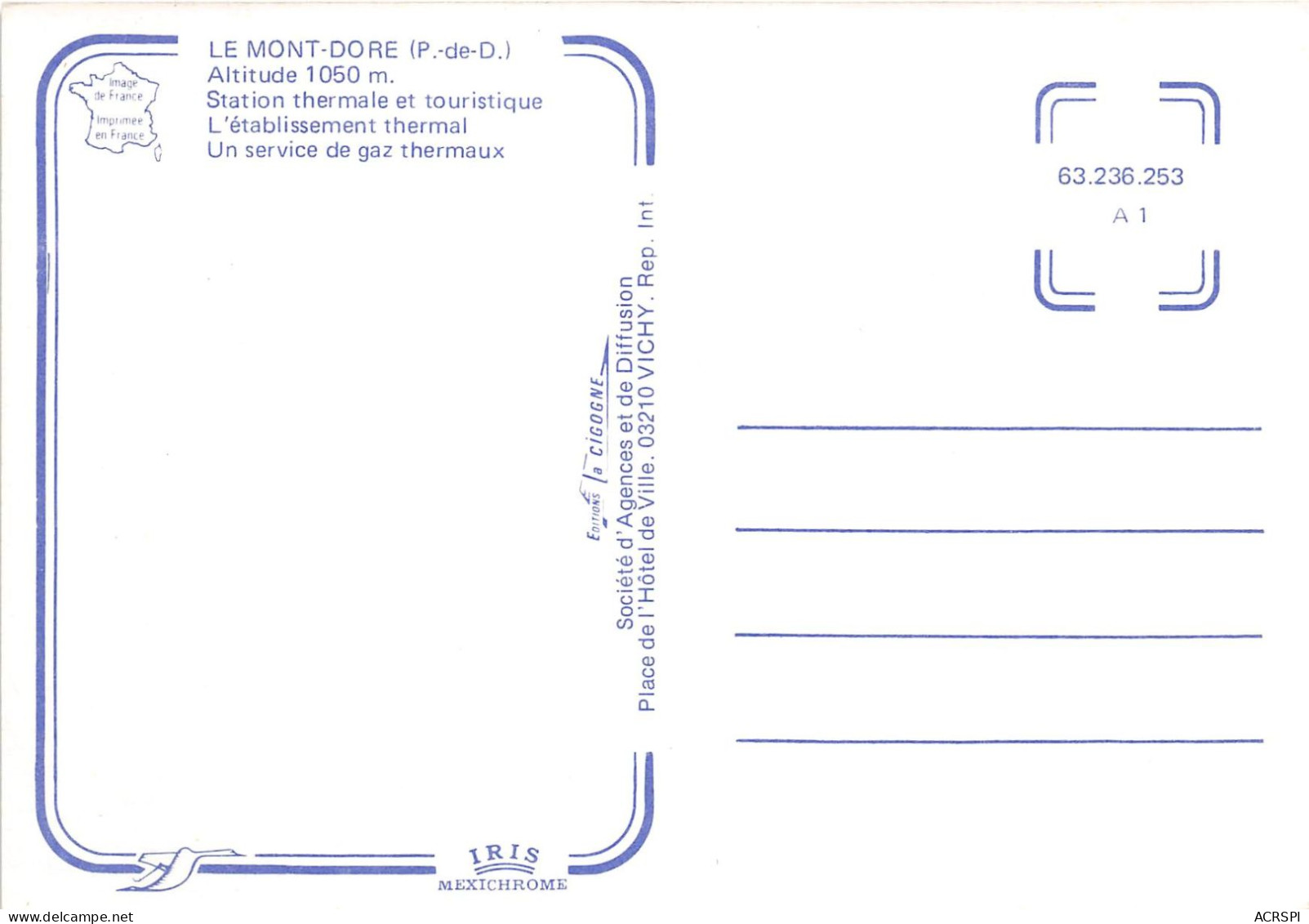 LE MONT DORE Station Thermale Et Touristique 4(scan Recto-verso) MA2036 - Le Mont Dore