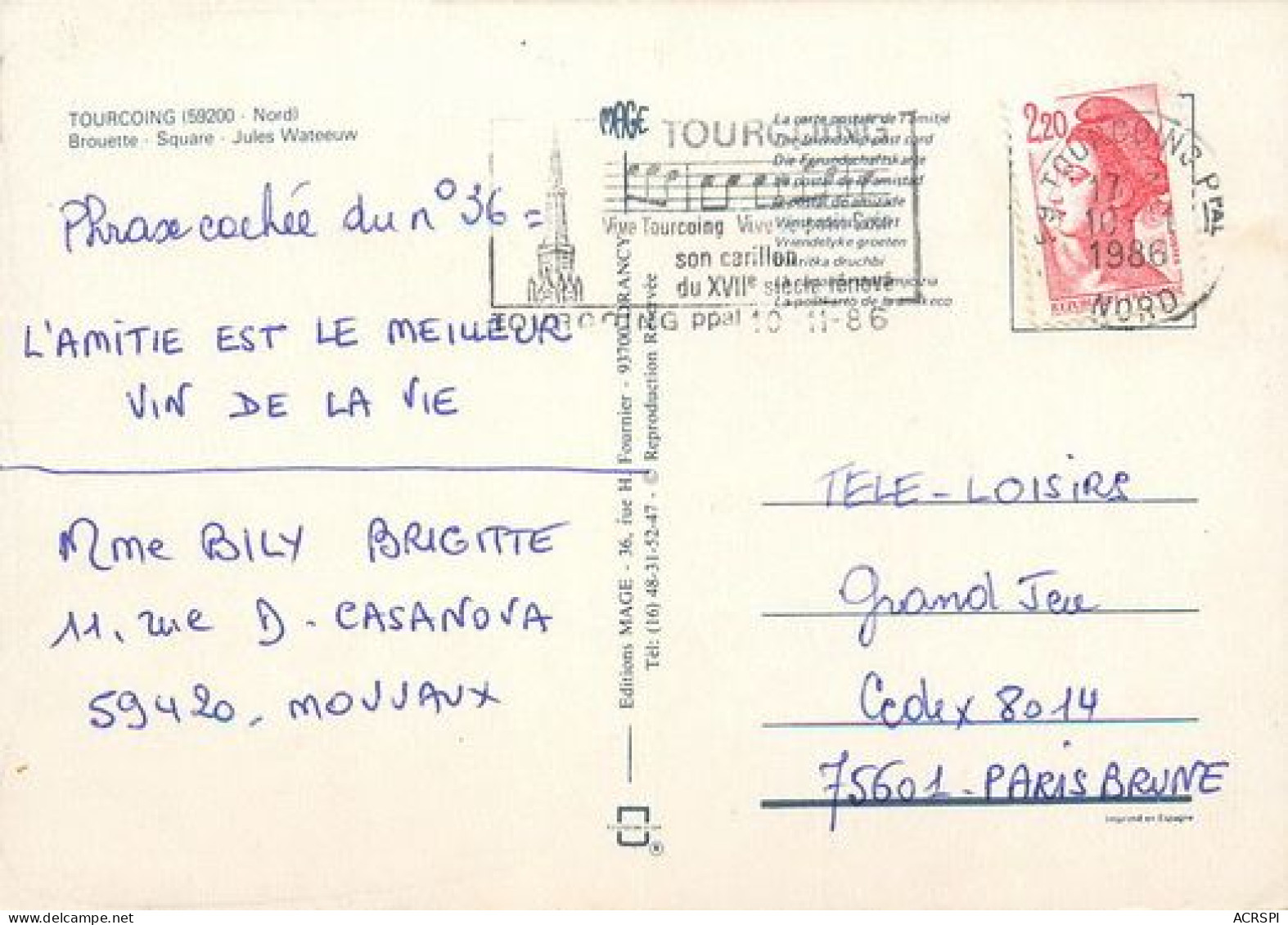 TOURCOING  Ville Du Broutteux  27   (scan Recto-verso)MA2035Ter - Tourcoing