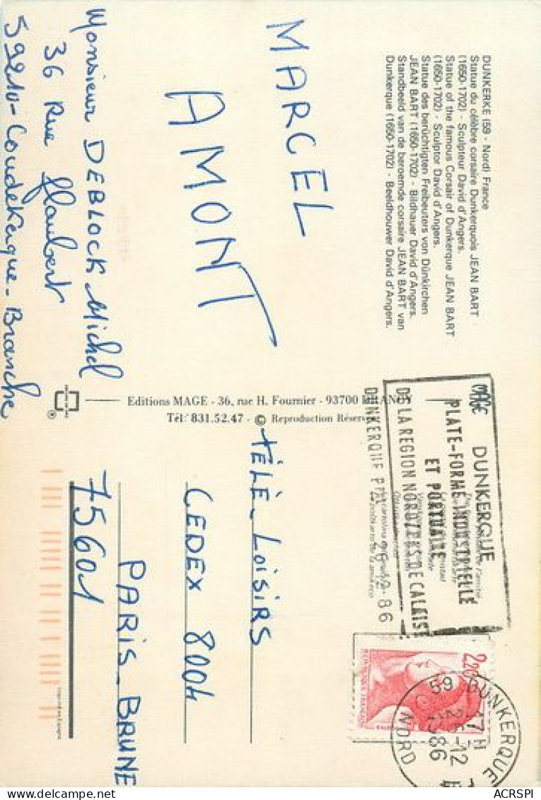 DUNKERQUE  Jean BART Et Immeuble De La VOIX Du NORD  20   (scan Recto-verso)MA2035Ter - Dunkerque