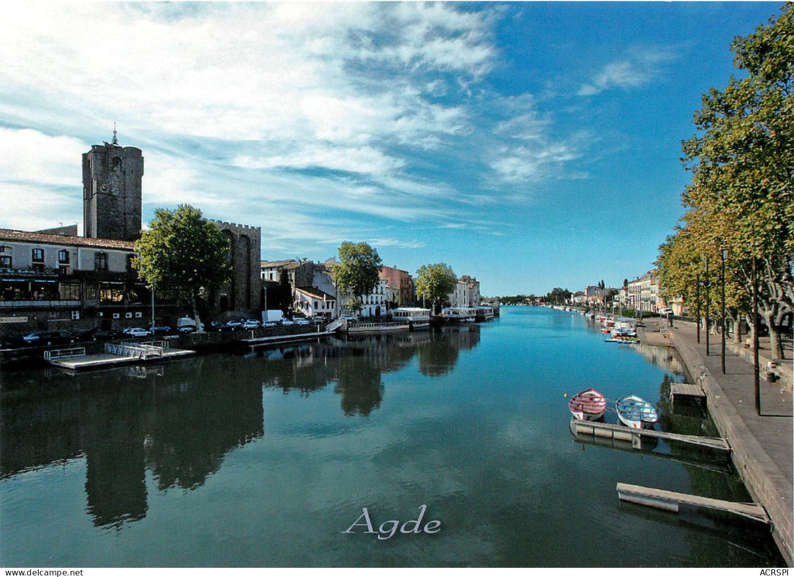 AGDE La Cathedrale Saint Etienne Et Les Quais Sur L Herault 23(scan Recto-verso) MA2055 - Agde