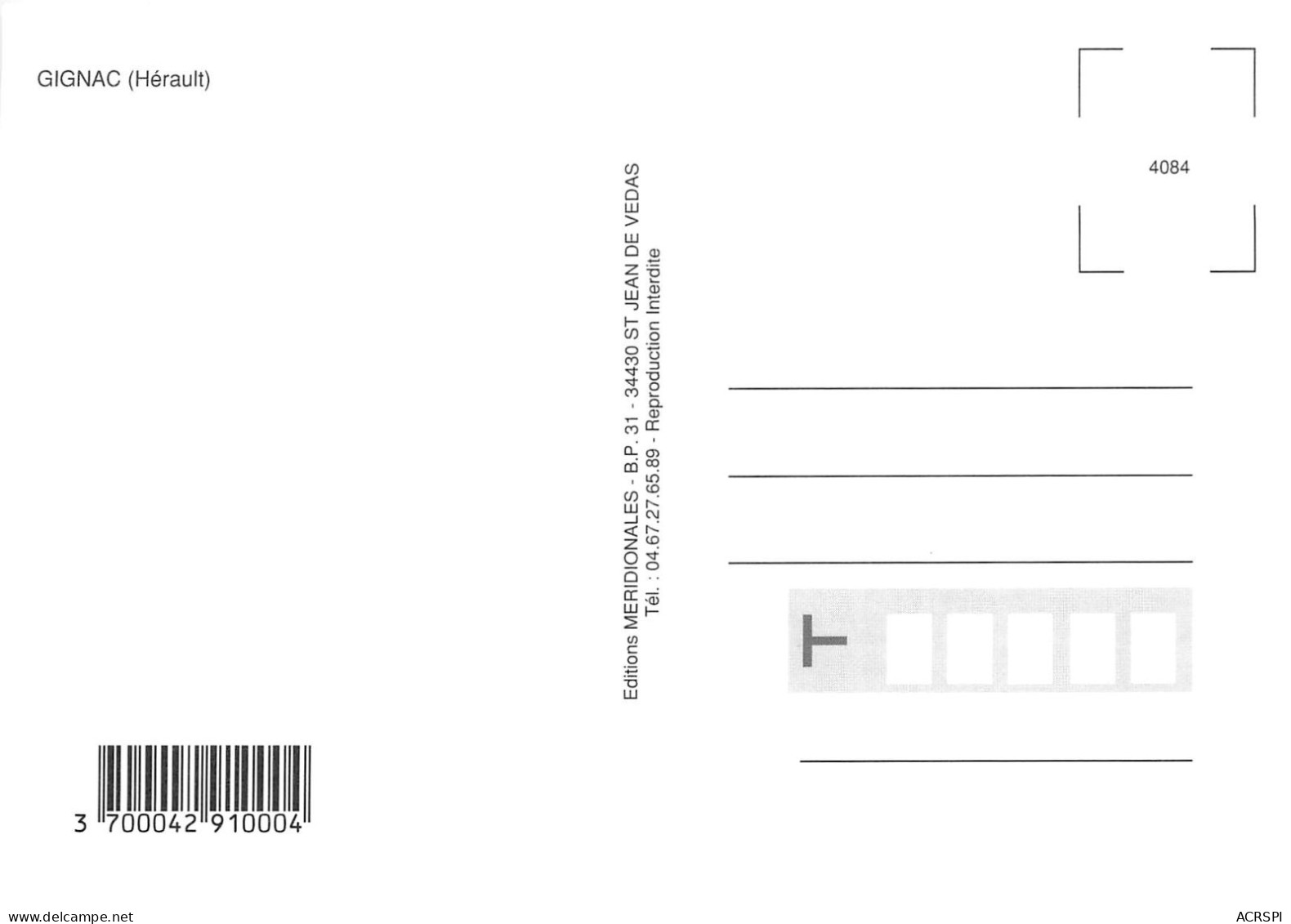 GIGNAC 6(scan Recto-verso) MA2055 - Gignac