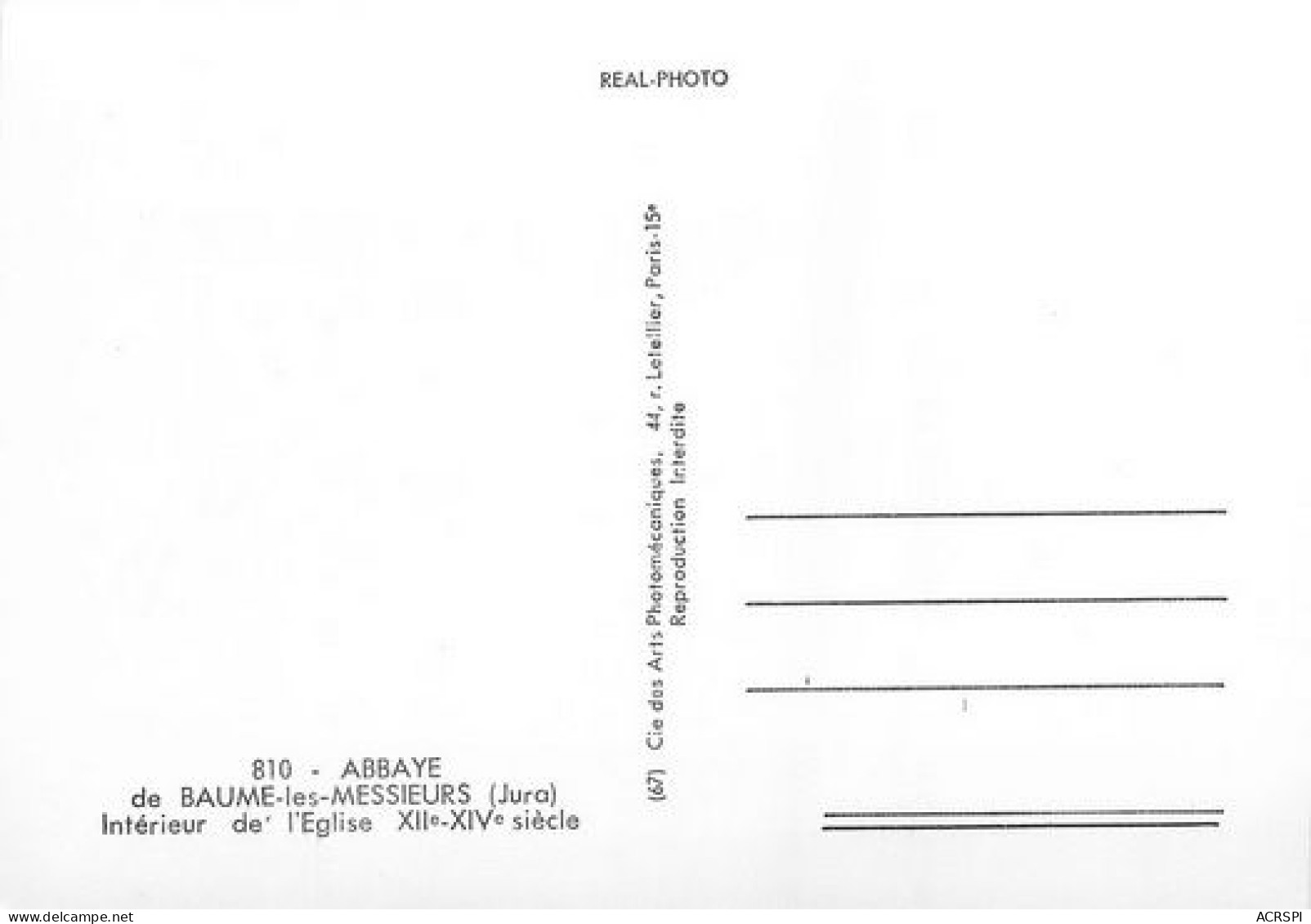 BAUME Les MESSIEURS  Interieur De L'église    7   (scan Recto-verso)MA2054Ter - Baume-les-Messieurs