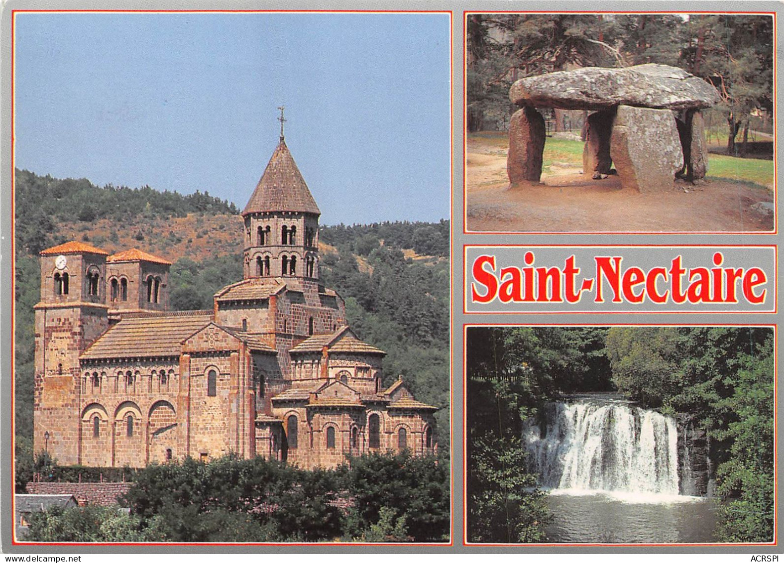 SAINT NECTAIRE L Eglise Romane Du XIIe Siecle Le Dolmen Et La Cascade Saillant 6(scan Recto-verso) MA2054 - Saint Nectaire