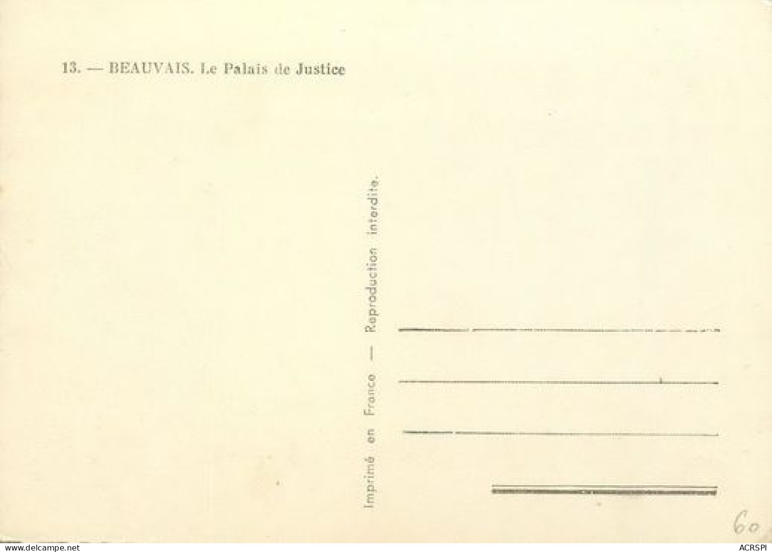 BEAUVAIS  Le Palais De Justice  2   (scan Recto-verso)MA2052Ter - Beauvais