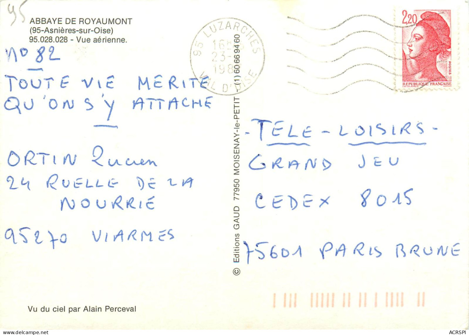L' ABBAYE DE ROYAUMONT Asnieres Sur Oise   18   (scan Recto-verso)MA2052Bis - Asnières-sur-Oise