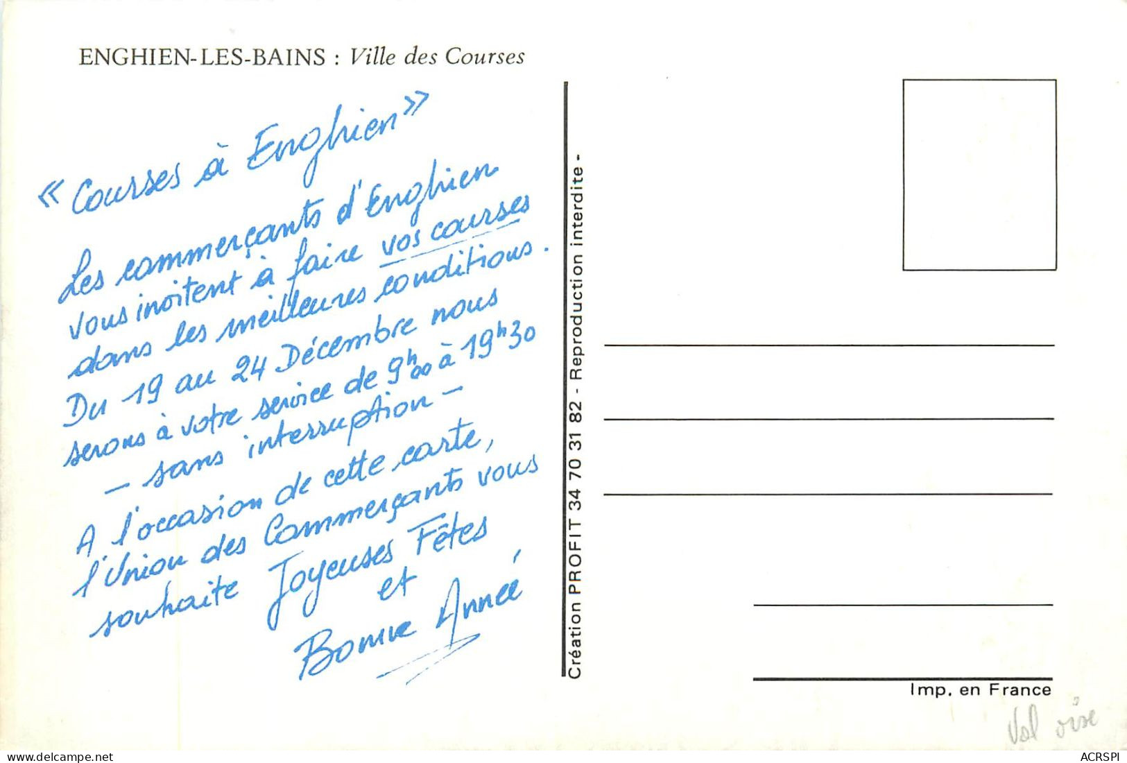 ENGHIEN Les BAINS  Ville De Courses  9   (scan Recto-verso)MA2052Bis - Enghien Les Bains