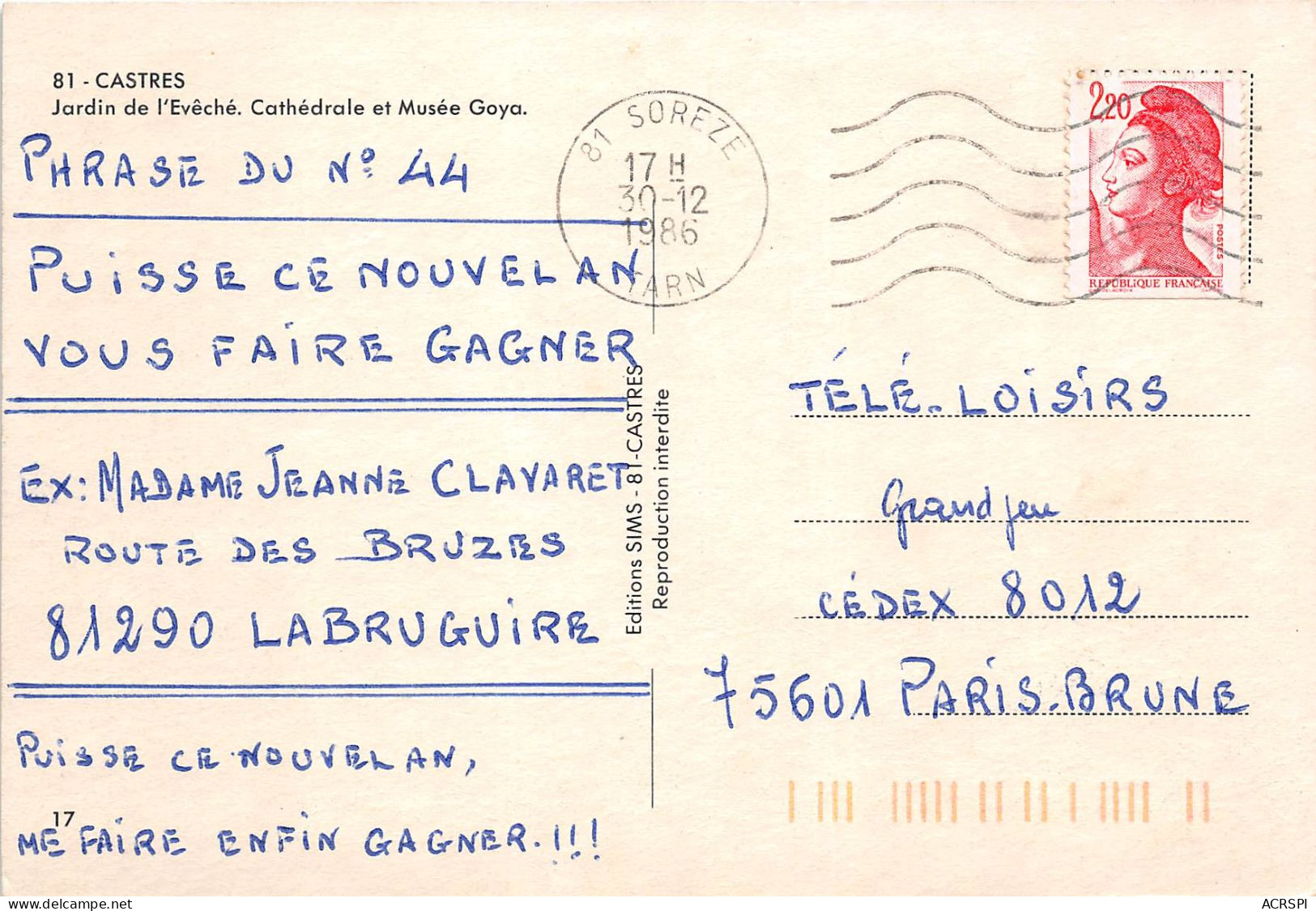 CASTRES Jardin De L Eveche Cathedrale Et Musee Goya 23(scan Recto-verso) MA2052 - Castres