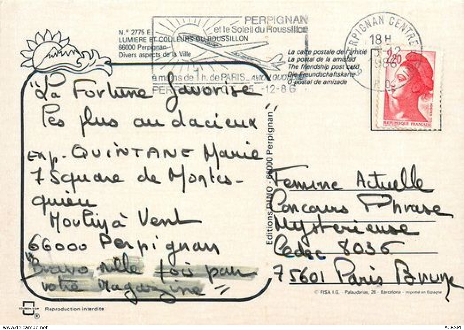 PERPIGNAN  Souvenir   4   (scan Recto-verso)MA2048Bis - Perpignan