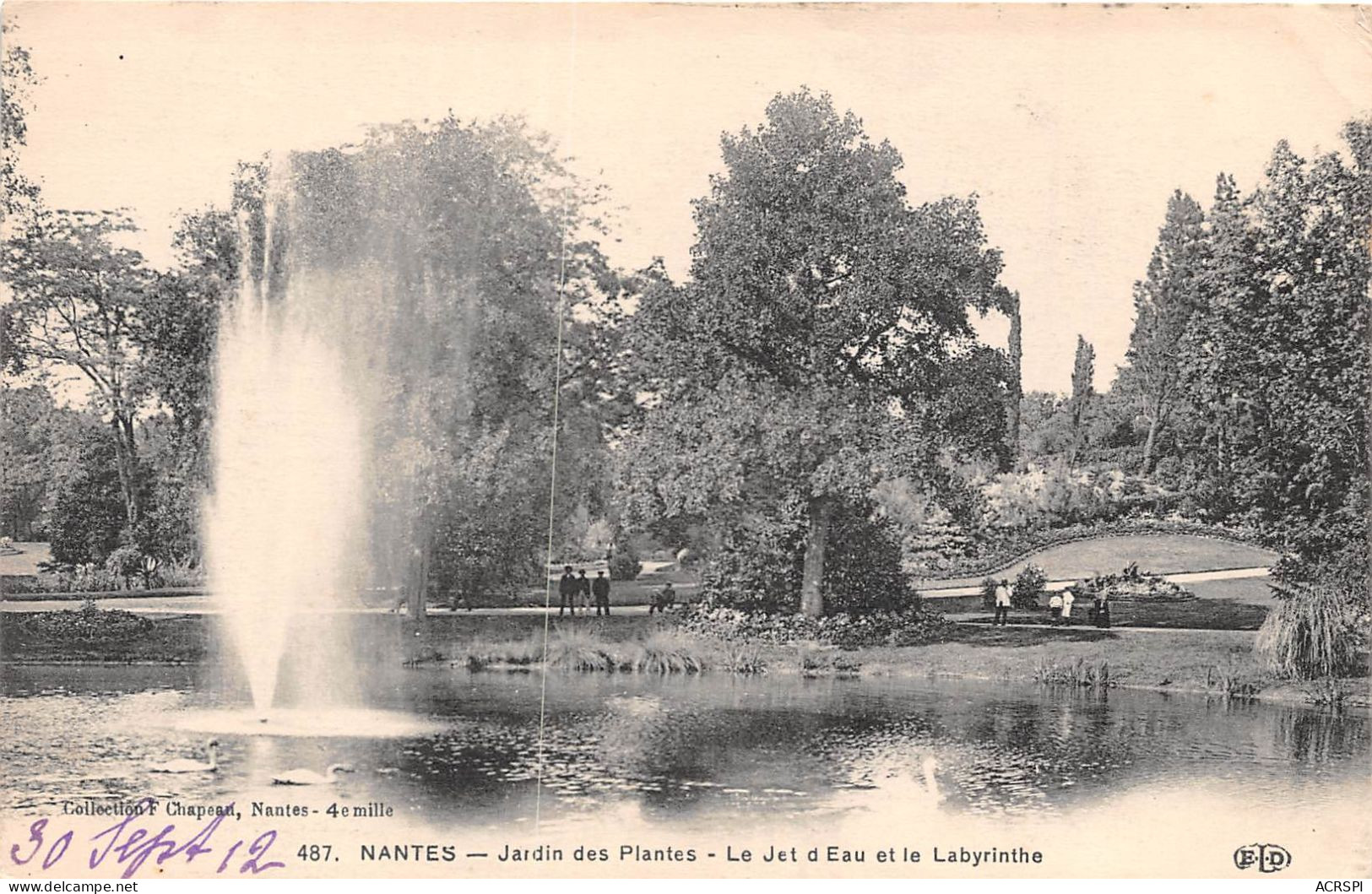 NANTES Jardin Des Plantes Le Jet D Eau Et Le Labyrinthe  14(scan Recto-verso) MA2047 - Nantes