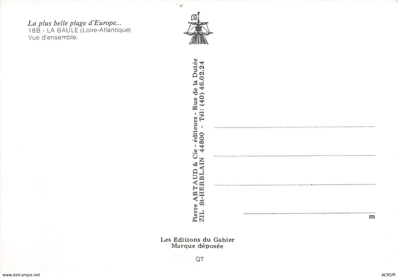 LA BAULE Vue D Ensemble 26(scan Recto-verso) MA2047 - La Baule-Escoublac