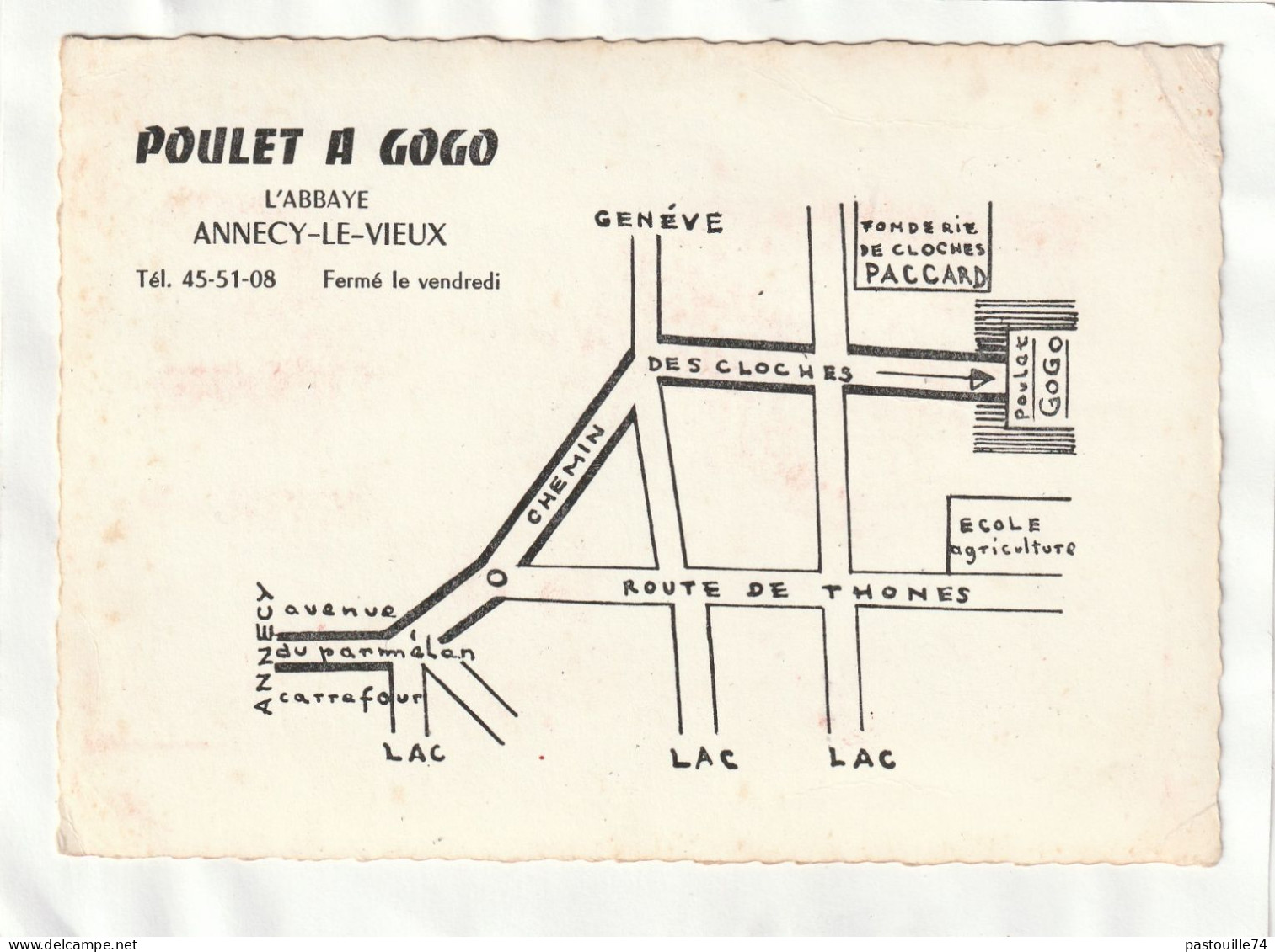 CPM. 15 X 10,5  -  POULET  A  GOGO  -  L'ABBAYE  -  ANNECY-LE-VIEUX - Annecy-le-Vieux