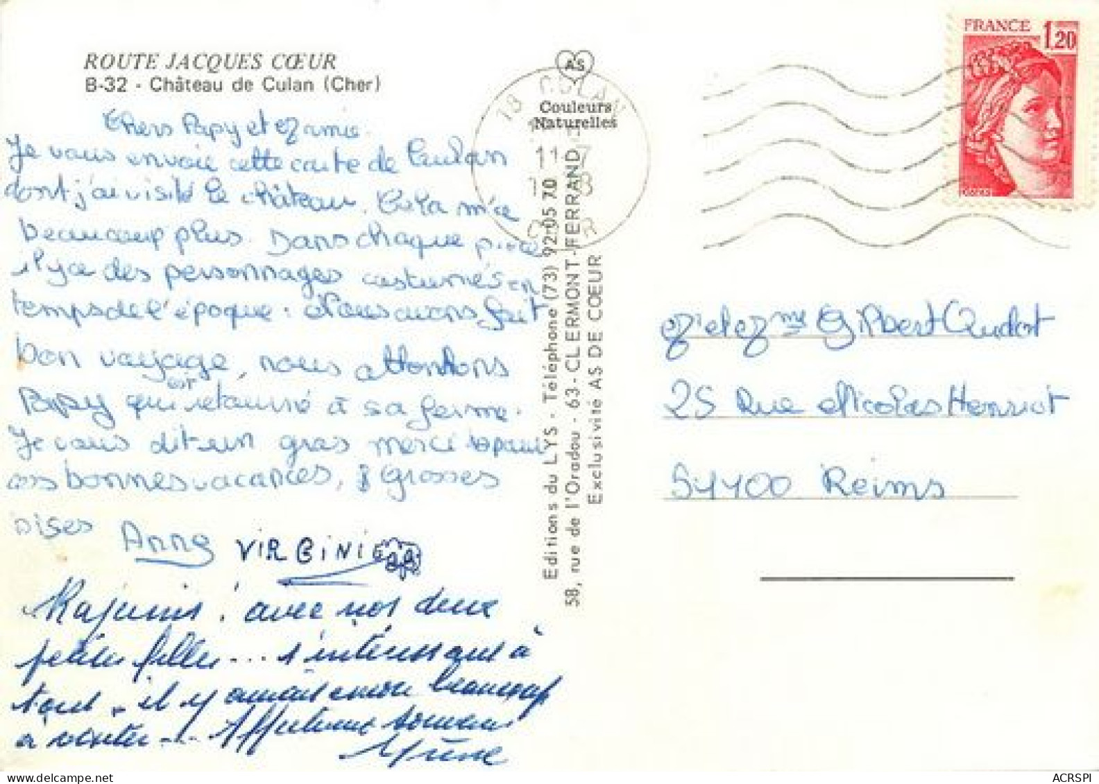 CULAN  Le Chateau 23   (scan Recto-verso)MA2060Bis - Meillant