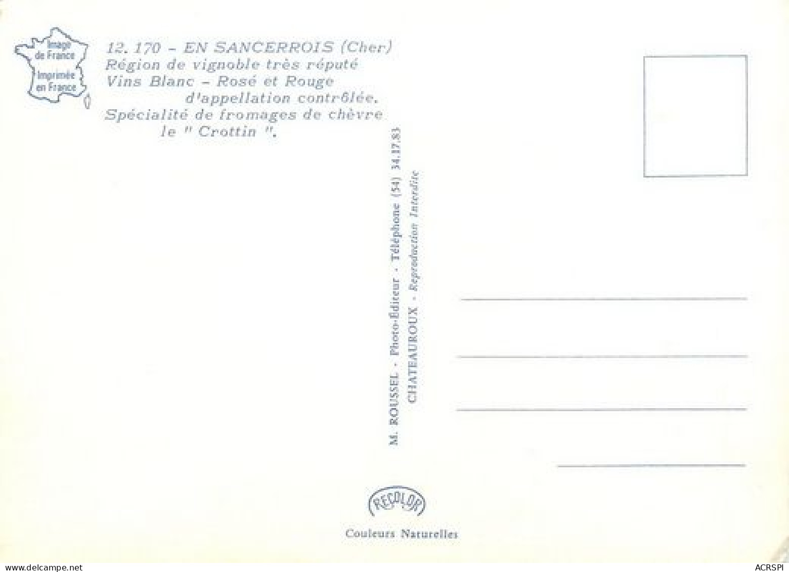 SANCERRE Le Crotin Et Le Vignoble   1   (scan Recto-verso)MA2060Bis - Sancerre