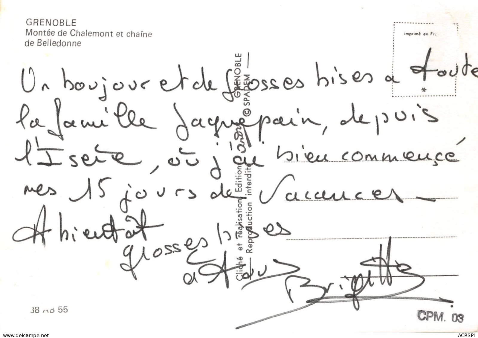 GRENOBLE Montee De Charlemont Et Chaine De Belledonne 7(scan Recto-verso) MA2059 - Grenoble