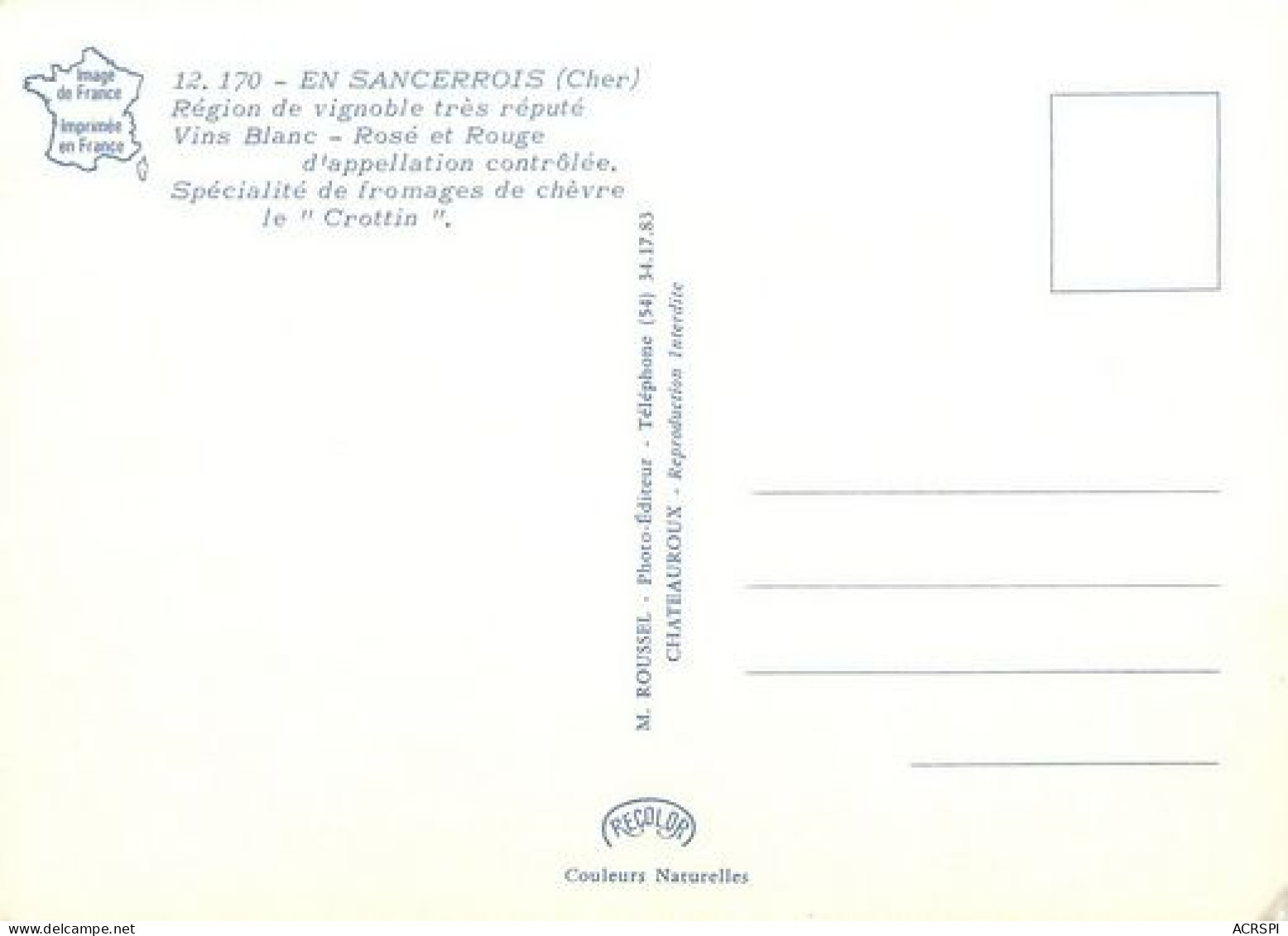 SANCERRE Le Crotin Et Le Vignoble   2   (scan Recto-verso)MA2060Bis - Sancerre