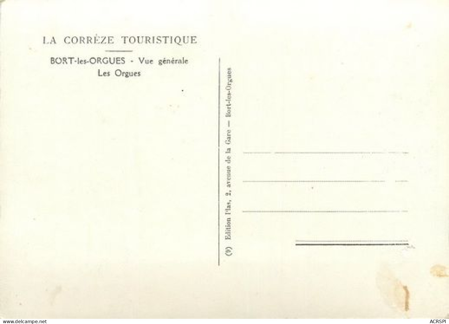 BORT LES ORGUES  Vue Genérale  47 (scan Recto-verso)MA2058Ter - Tulle