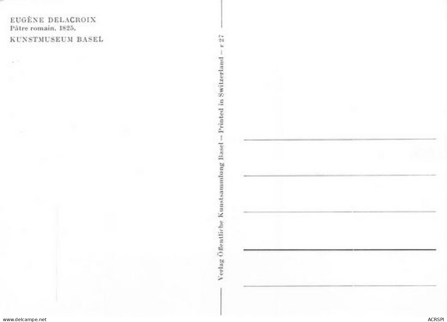 BALE EUGENE DELACROIX Patre Romain KUNSTMUSEUM BASEL  3   (scan Recto-verso)MA2058Bis - Autres & Non Classés