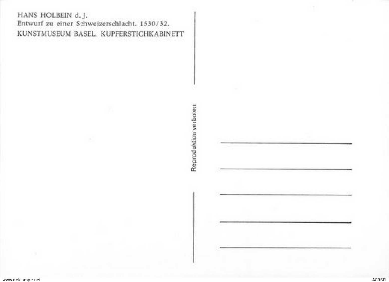 BALE HANS HOLBEIN Dj KUNSTMUSEUM BASEL  4   (scan Recto-verso)MA2058Bis - Sonstige & Ohne Zuordnung