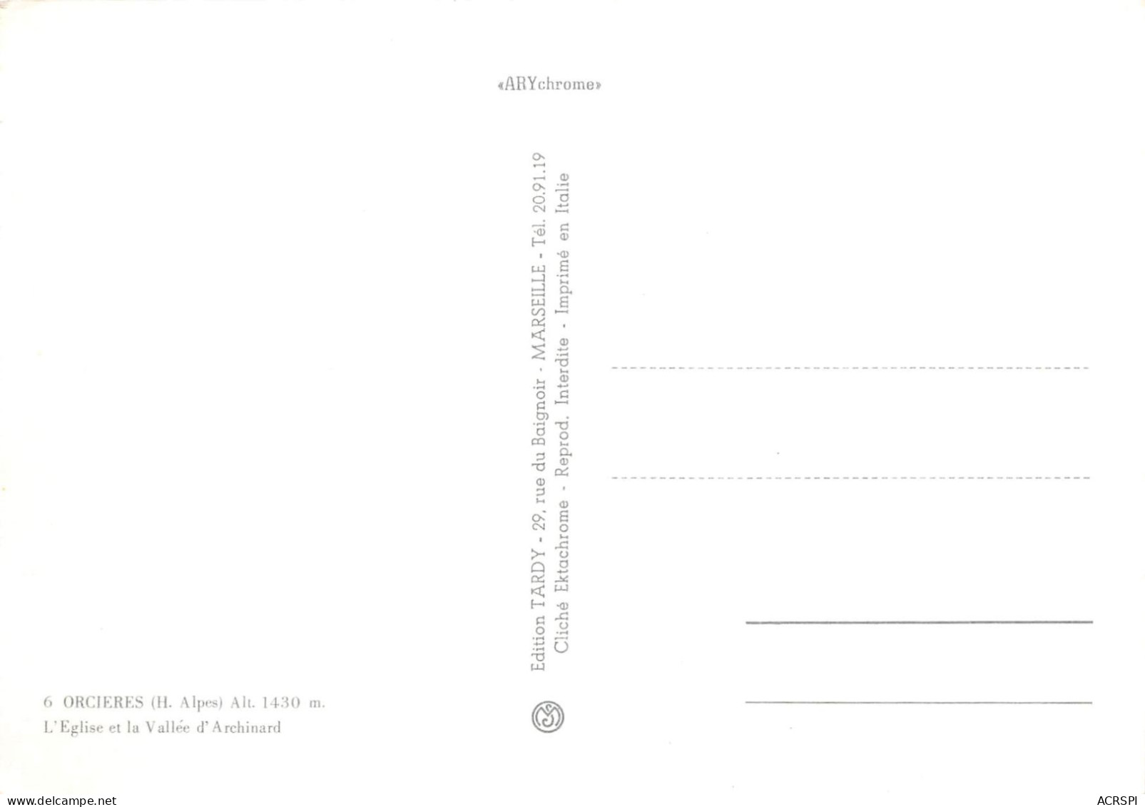 ORCIERES L Eglise Et La Vallee D Archinard 2(scan Recto-verso) MA2057 - Orcieres
