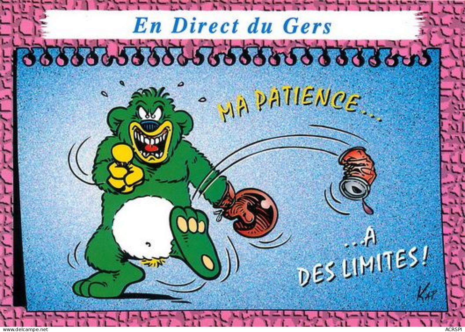 GERS  En Direct  Du Gers Mascotte Ours Vert     25 (scan Recto-verso)MA2056Ter - Auch