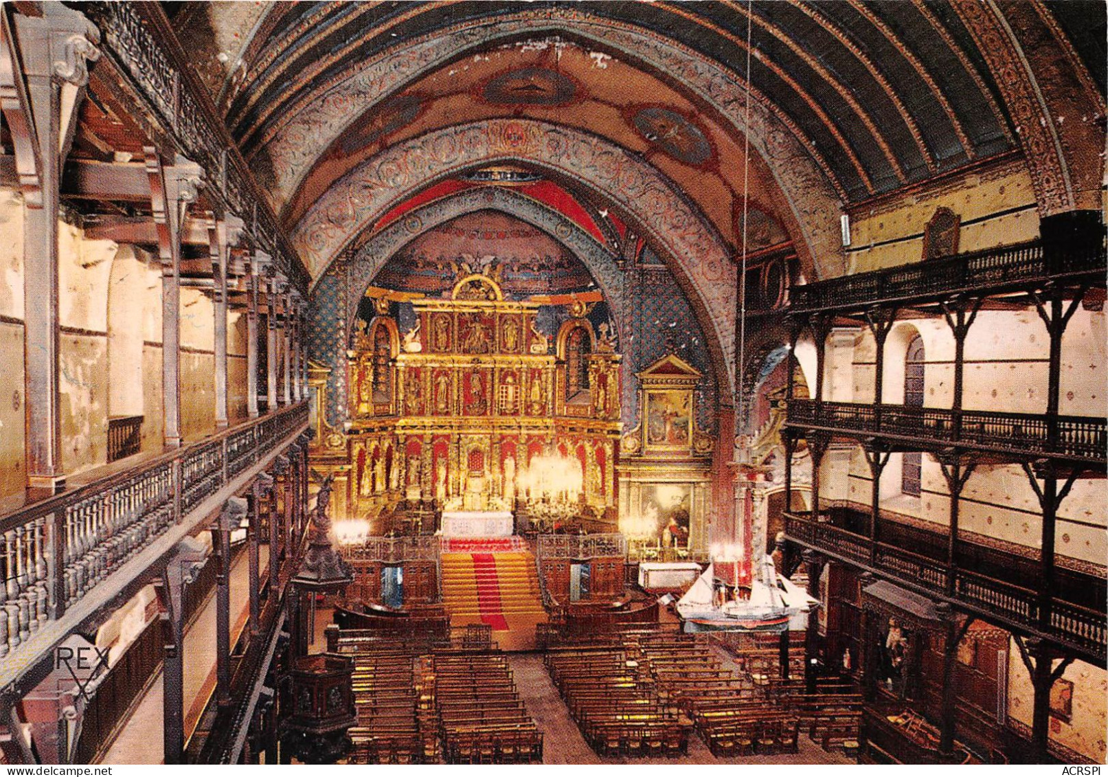 SAINT JEAN DE LUZ Interieur De Le Glise Ou Fut Celebre Le Mariage De Louis XIV 14(scan Recto-verso) MA2072 - Saint Jean De Luz