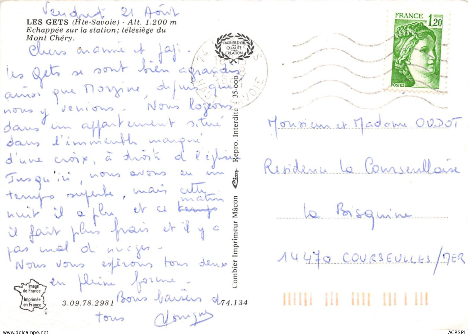 LES GETS Echappee Sur La Station Telesiege Du Mont Chery 6(scan Recto-verso) MA2071 - Les Gets