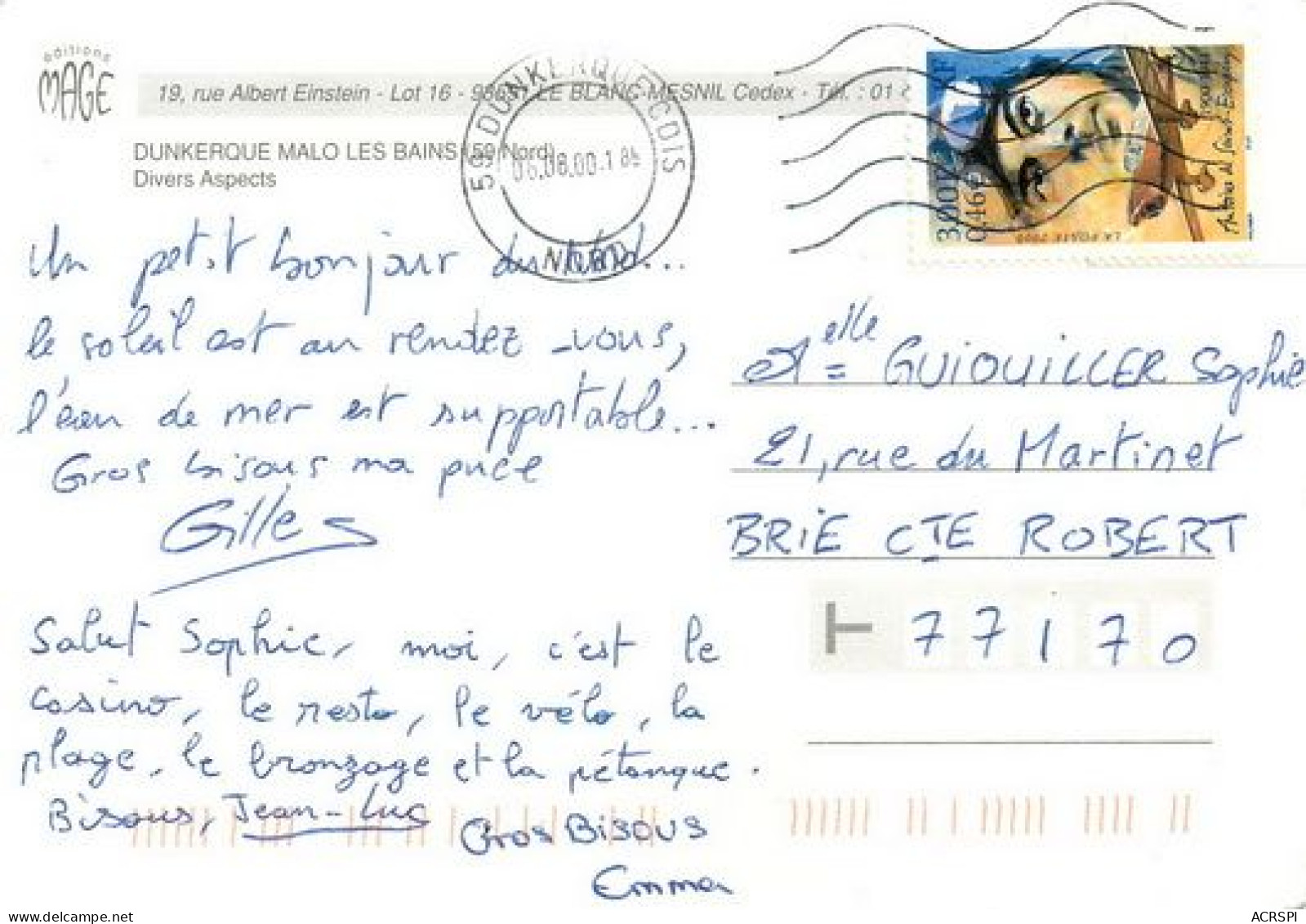 DUNKERQUE MALO LES BAINS Plage  55  (scan Recto-verso)MA2068Bis - Malo Les Bains